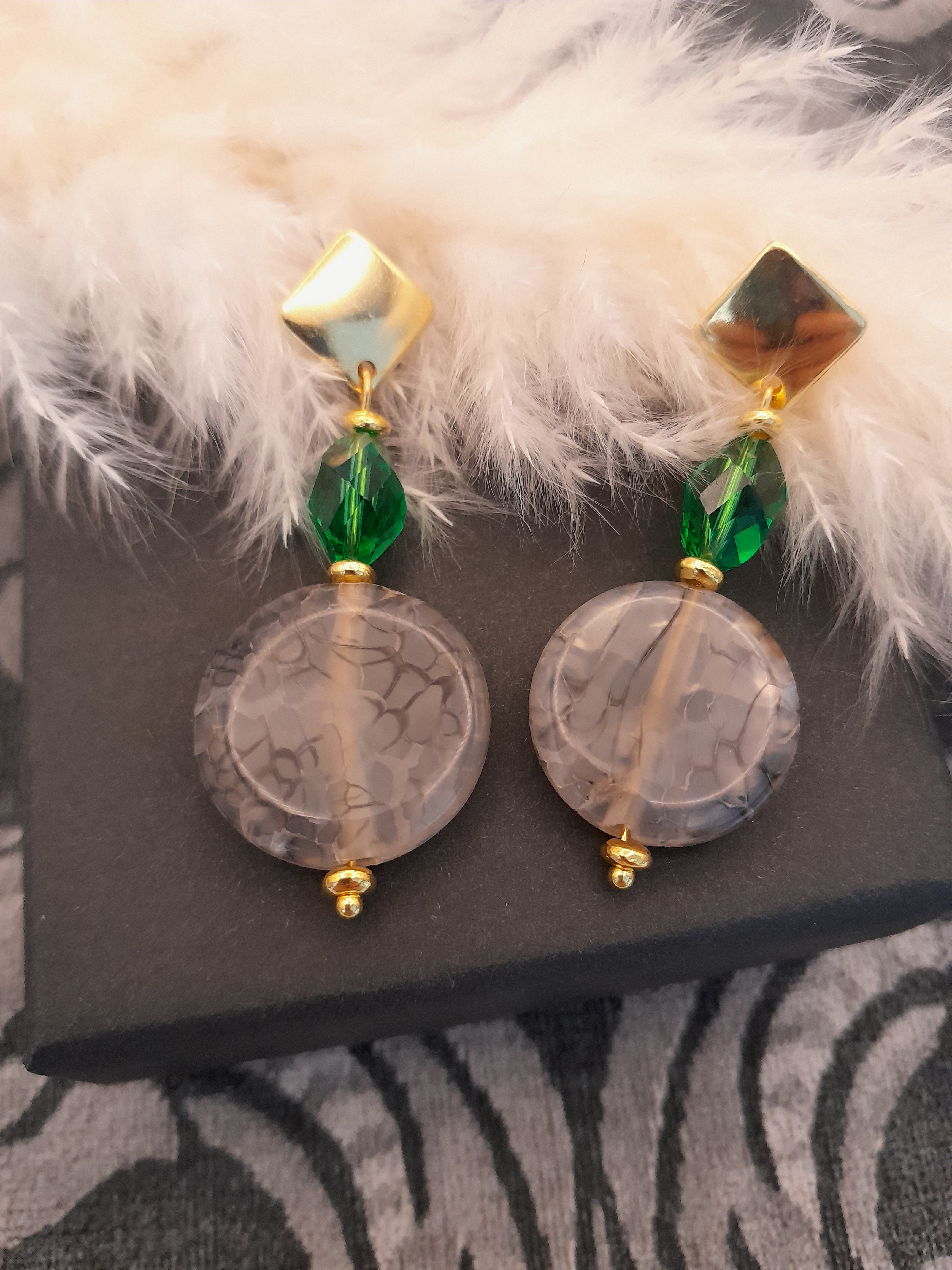 Ohrringe mit schönem Edelstein Sardonyx Ohrringe mit schönem Edelstein Sardonyx