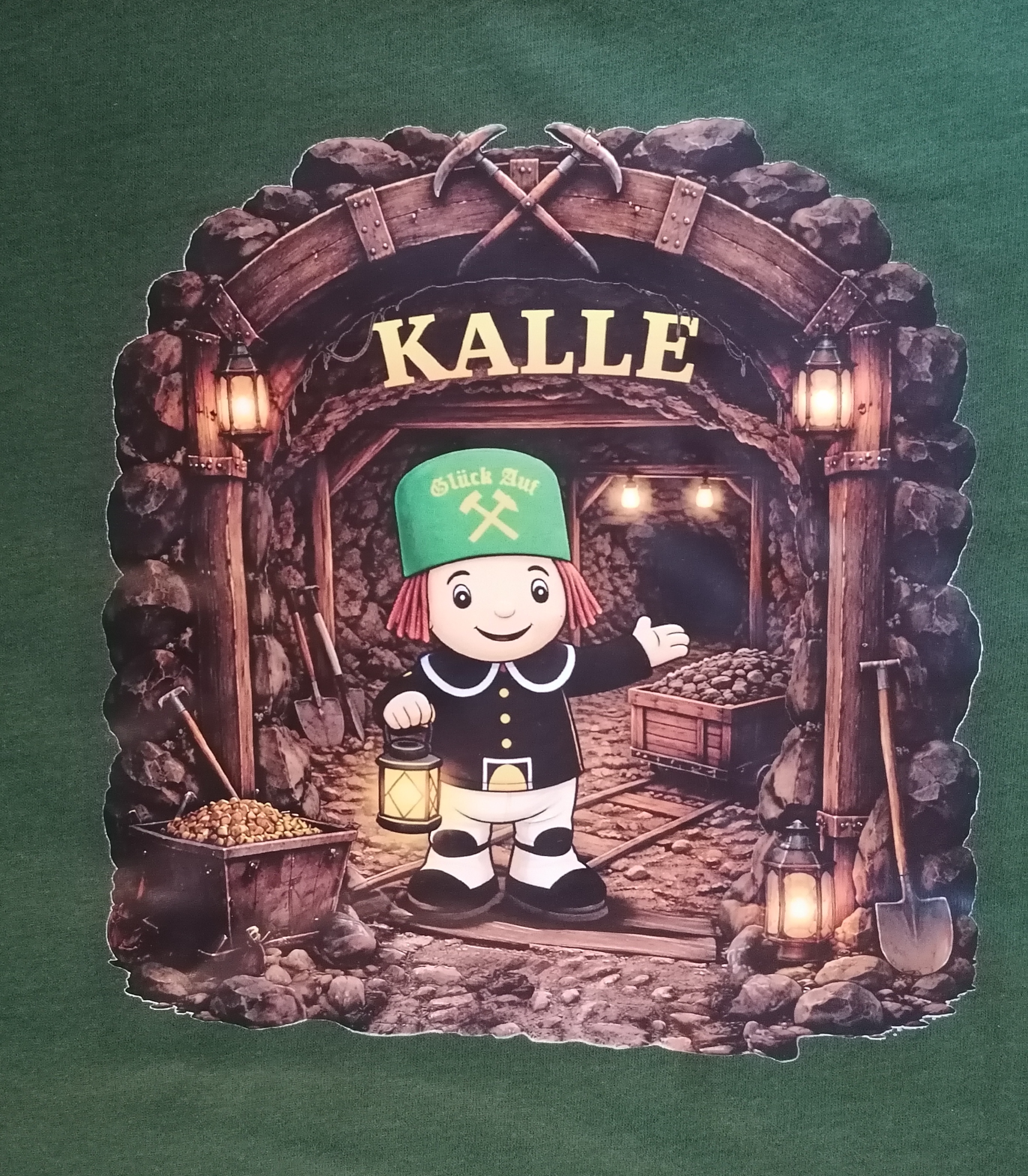 Kalle T-Shirt in Größe 90/110 in moosgrün