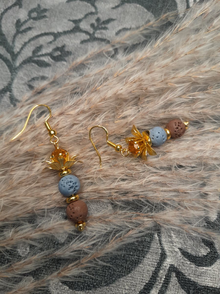 Ohrringe mit Lavaperlen als Duftschmuck Ohrringe mit Lavaperlen als Duftschmuck