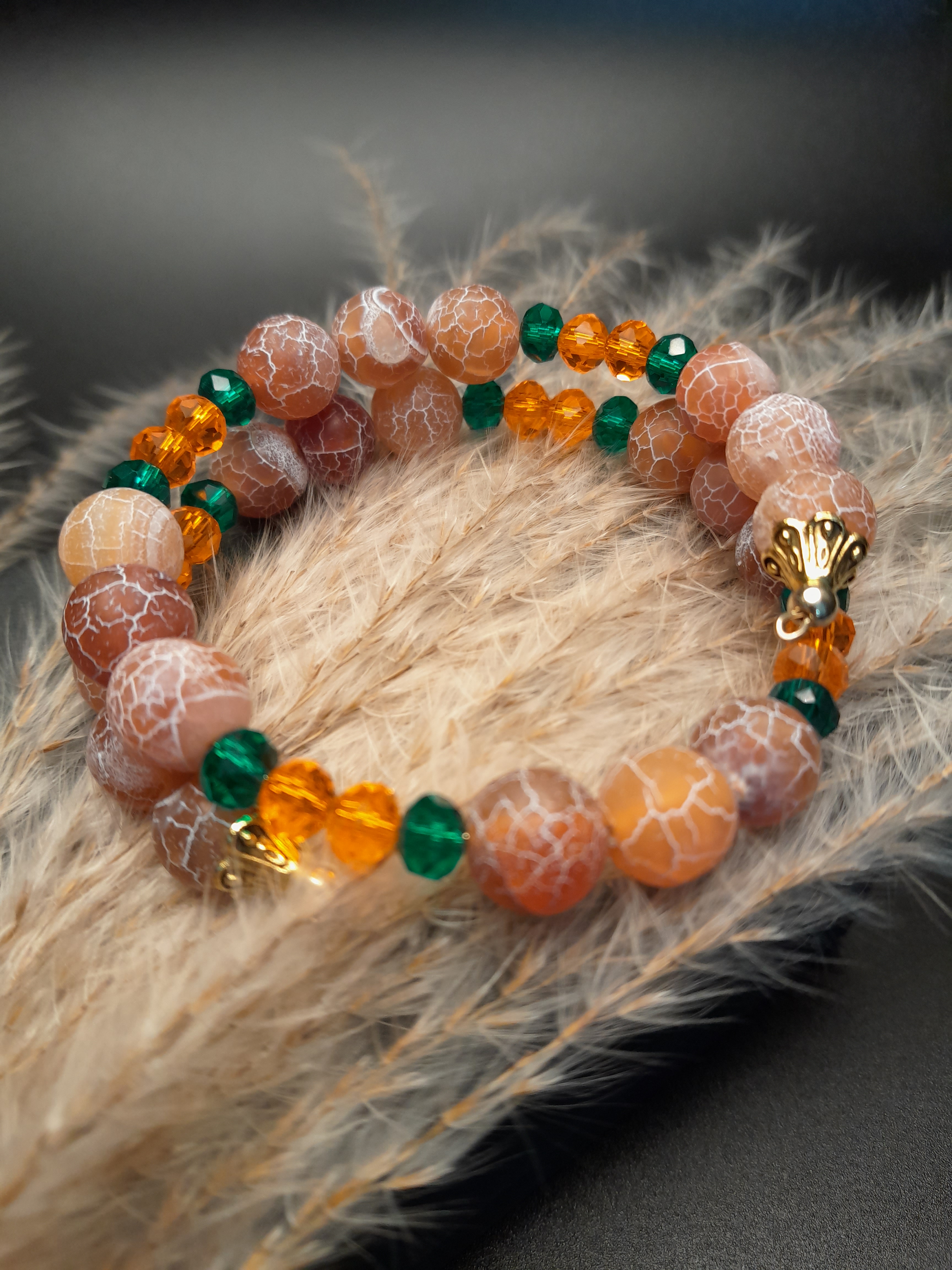 Armband mit Knisterachatperlen Armband mit Knisterachatperlen